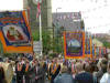 A line of Banners at the return Parade through Portadown on the Twelfth evening.